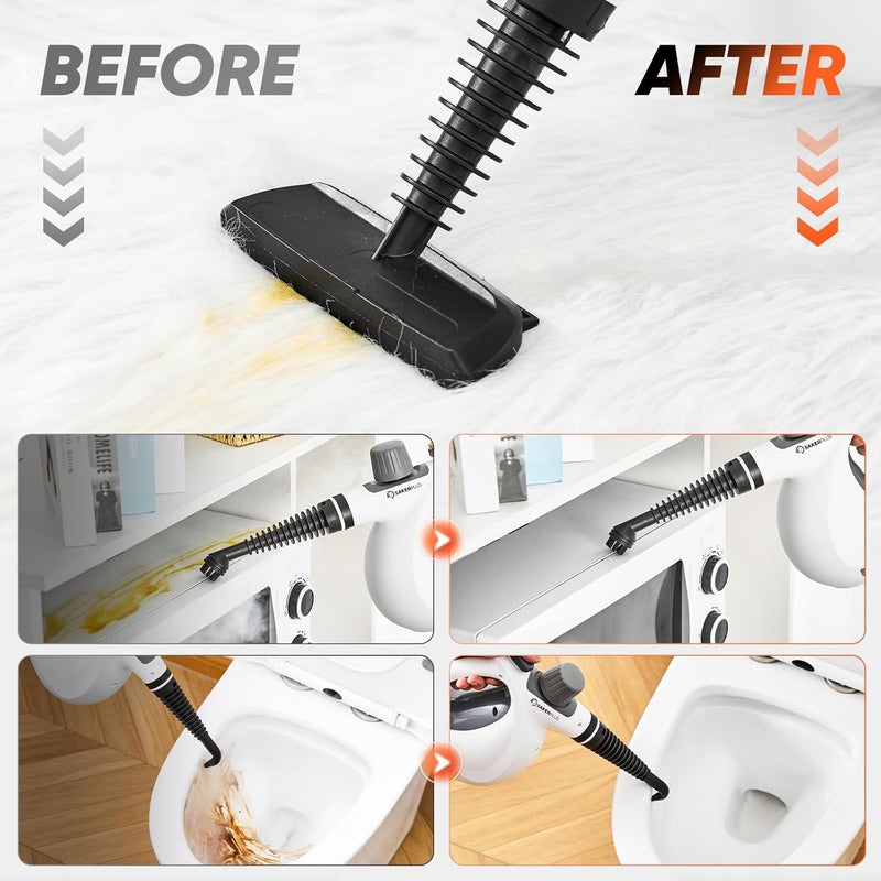 SakerPlus Steam Disinfection Cleaner, Handheld Pressurized Natural Steam Cleaner with 9 PCS Accessories, Portable Multi-Surface Steamer for Cleaning Home Kitchen Floor, Upholstery, Tile Grout & Car - Image 2